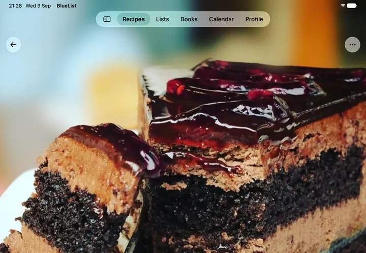 A recipe open on iPad